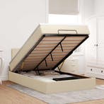 vidaXL Bed poef met matras en LEDs 120x190 cm stof, Verzenden, Nieuw