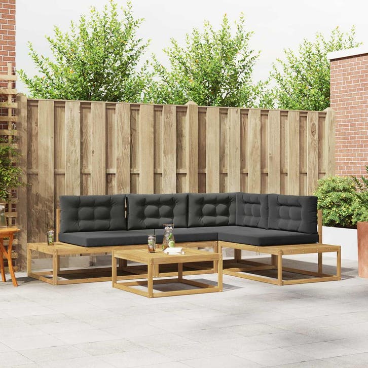 vidaXL Buiten bank set met kussen Wit 79 x 79 x 37 cm, Tuin en Terras, Tuinsets en Loungesets, Nieuw, Verzenden