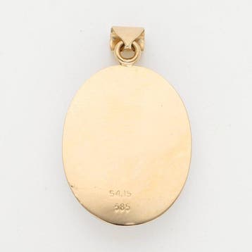 Hanger - 14 karaat Geel goud - Opaal Doublet