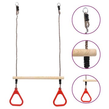 vidaXL Trapezestang met ringen, Verzenden, Nieuw