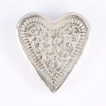 Hartvormig Doosje - Oosters - Boîte - Argent 800, Antiek en Kunst
