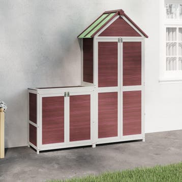 vidaXL 2-delige Tuinschuurset massief grenenhout, Verzenden, Nieuw