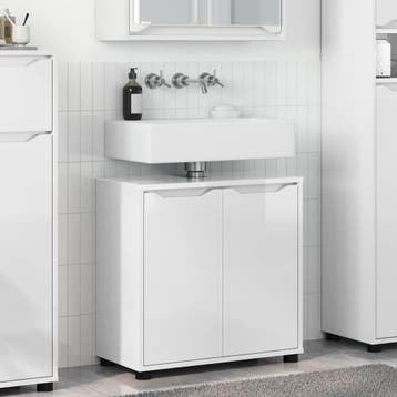 vidaXL Badkamer wastafelkast Hoogglans wit 60 x 30 x 60 cm, Verzenden, Nieuw