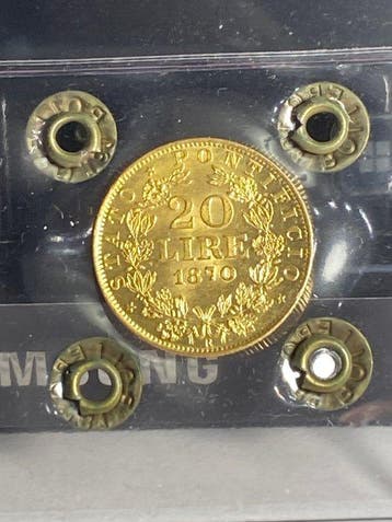 . Kerkelijke staat Pio IX. 20 Lire 1870 an. XXV Roma