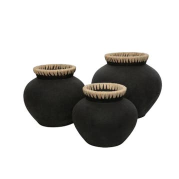 Bazar Bizar De Styly Vaas - Zwart Naturel - S - Ongebruikt, Verzenden, Zo goed als nieuw, Beige