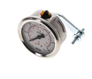 Manomètre à glycérine G1/4 raccord arrière 0 à 0,6 bar 63mm, Verzenden
