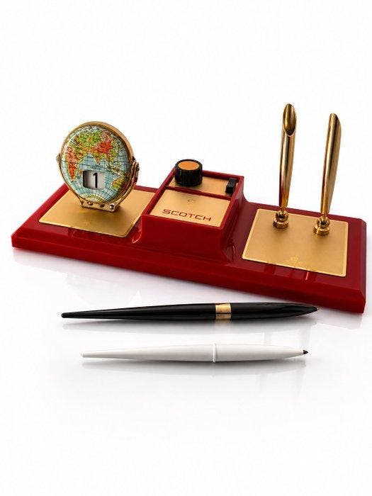 Rare Space Age Lady-Mate Scotch Executive Desk Set – (NOS), Antiek en Kunst, Curiosa en Brocante