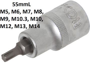 Bgs Technic 1/2 bit dop, ribe r5 x 55 mm, Verzenden, Nieuw