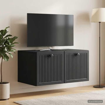 vidaXL Wandmontage TV-kast Zwart 59,5 x 41 x 30 cm Bewerkt, Verzenden