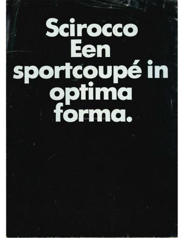 1974 VOLKSWAGEN SCIROCCO SPORTCOUPÉ BROCHURE NEDERLANDS, Livres