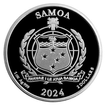 Samoa. 2 Dollars 2024 1 oz Samoa Popeye and Brutus Colored