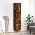 vidaXL Hoge kast 34,5x34x180 cm bewerkt hout gerookt, Verzenden, Nieuw