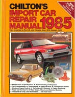 CHILTONS IMPORT CAR REPAIR MANUAL 1985, CARS IMPORTED TO