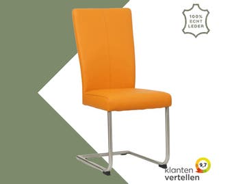 Leren eetkamerstoel Dry - Toledo Mandarin (oranje) -, Ophalen of Verzenden
