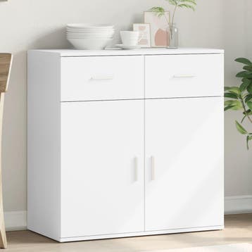 vidaXL Dressoir 79x38x80 cm bewerkt hout wit, Verzenden, Nieuw