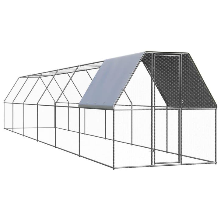 vidaXL Kippenhok 2x12x2 m gegalvaniseerd staal, Animaux & Accessoires, Rongeurs & Lapins | Cages & Clapiers, Envoi