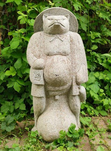 Tuindecoratie van een tanuki - Graniet - Japan - Taish
