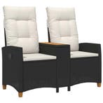vidaXL Ligbank met Tafel Zwart en Crème Wit 126 x 65 x 112, Verzenden, Nieuw