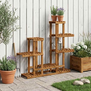 vidaXL Plantenstand Naturel 118 x 25 x 96,5 cm Massief, Verzenden, Nieuw