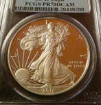 États-Unis. 1 Dollar 2011 - W, Silver Eagle PF 70 Deep Cameo