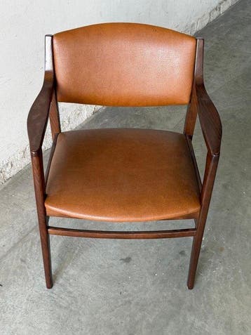 Fauteuil - Hout, Leder - Bureaustoel