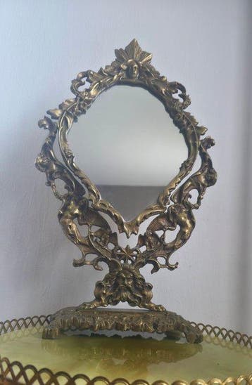 Spiegel - Brons - tafelspiegel 47 cm