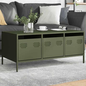 vidaXL Salontafel 101,5x50x43,5 cm koudgewalst staal, Verzenden, Nieuw