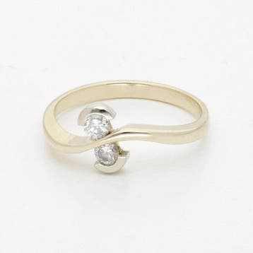 Bague - 14 carats Or jaune Diamant (Naturelle), Bijoux, Sacs & Beauté