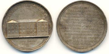 Verzilverte brons medaille 1856 Wuerzburg Stadt:, Postzegels en Munten, Penningen en Medailles, Verzenden