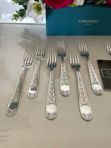 Christofle - Vork - Set van 12 eetvorken, model Villeroy -