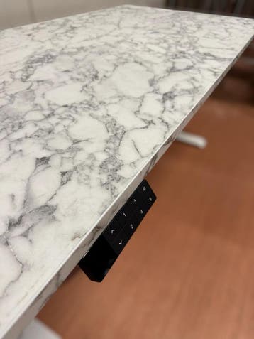 Zit Sta Bureau - Wit Frame - Marmer Bureaublad - Nieuw, Verzenden, In hoogte verstelbaar, Nieuw