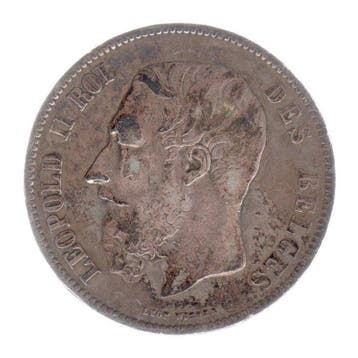 België. Leopold II. 5 Francs 1870 (Zonder minimumprijs)