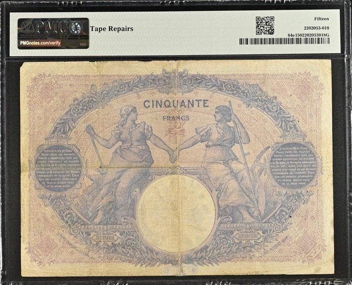 Frankrijk. - 50 Francs - 1914 - Pick 64e (Zonder, Timbres & Monnaies, Billets de banque | Europe | Billets non-euro