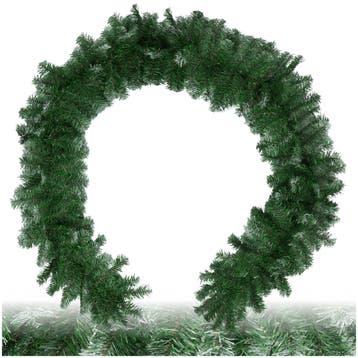 Kerstslinger natuurgetrouw met witte punten 2,7 m - groen, Diversen, Verzenden, Nieuw