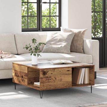 vidaXL Salontafel Oud Hout 80 x 80 x 36,5 cm Bewerkt hout, Verzenden, Nieuw