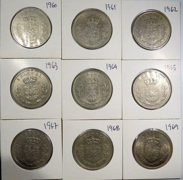 Denemarken. Lot of 99 coins, various metals and