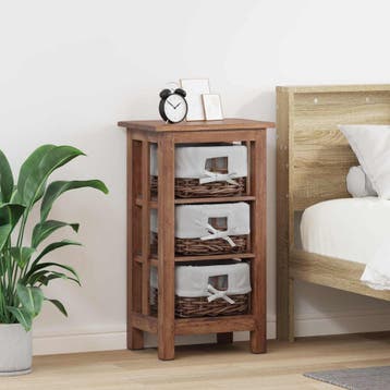 vidaXL Bijzettafel Bruin 38 x 28 x 72 cm Massief mahoniehout, Huis en Inrichting, Verzenden, Nieuw