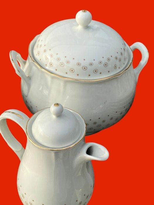 Richard Ginori - RG - Tafelservies (38) - 18 kt goud -, Antiquités & Art, Antiquités | Meubles | Tables