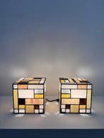 Stile Tiffany - Lamp (2) - Glas-in-lood - Mondrian, Nieuw