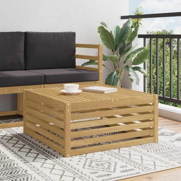 vidaXL Tuin Tafel Massief Acacia Hout Wit 79 x 79 x 37 cm, Verzenden, Nieuw