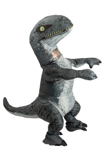 KIMU® Opblaas Kostuum Velociraptor Grijs Opblaasbaar Pak Din, Kleding | Heren, Ophalen of Verzenden, Nieuw