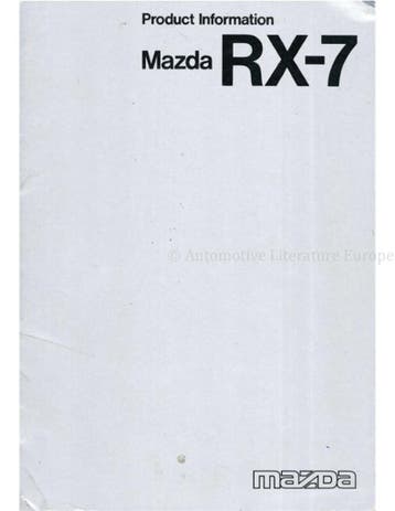 1978 MAZDA RX-7 BROCHURE ENGELS, Ophalen of Verzenden