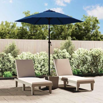 vidaXL Parasol 200x224 cm aluminium blauw, Tuin en Terras, Verzenden, Nieuw