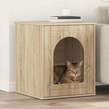 vidaXL Kattenhuis Sonoma 53 x 52 x 62 cm Bewerkt hout, Verzenden