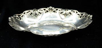Verzilverde Art Nouveau Broodschaal - Gesigneerd WMF - WMF