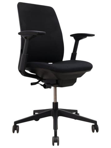 Steelcase Amia Bureaustoel - Refurbished - Nieuwe Stoffering, Verzenden, Zwart, Zo goed als nieuw, Bureaustoel