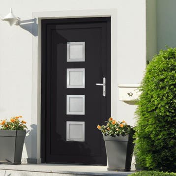 vidaXL Voordeur 98x190 cm PVC antracietkleurig, Verzenden, Nieuw