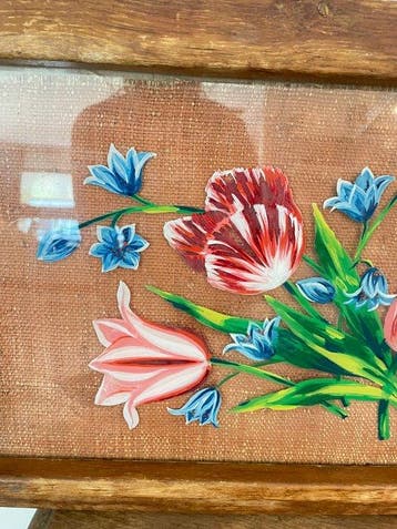 Dienblad - Hout, Glas - Decoratief dienblad