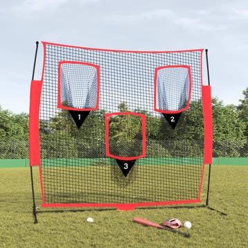 vidaXL Honkbalnet draagbaar 183x105x183 cm Polyester zwart, Sports & Fitness, Verzenden