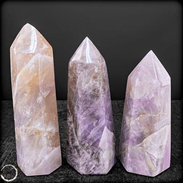 Ensemble exclusif en quartz rose lavande naturel – Élégance, Collections